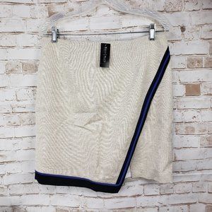 NWT White House Black Market Size 10 Fawn Beige Faux Wrap Twill Pencil Skirt $88